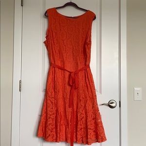 Orange lace dress